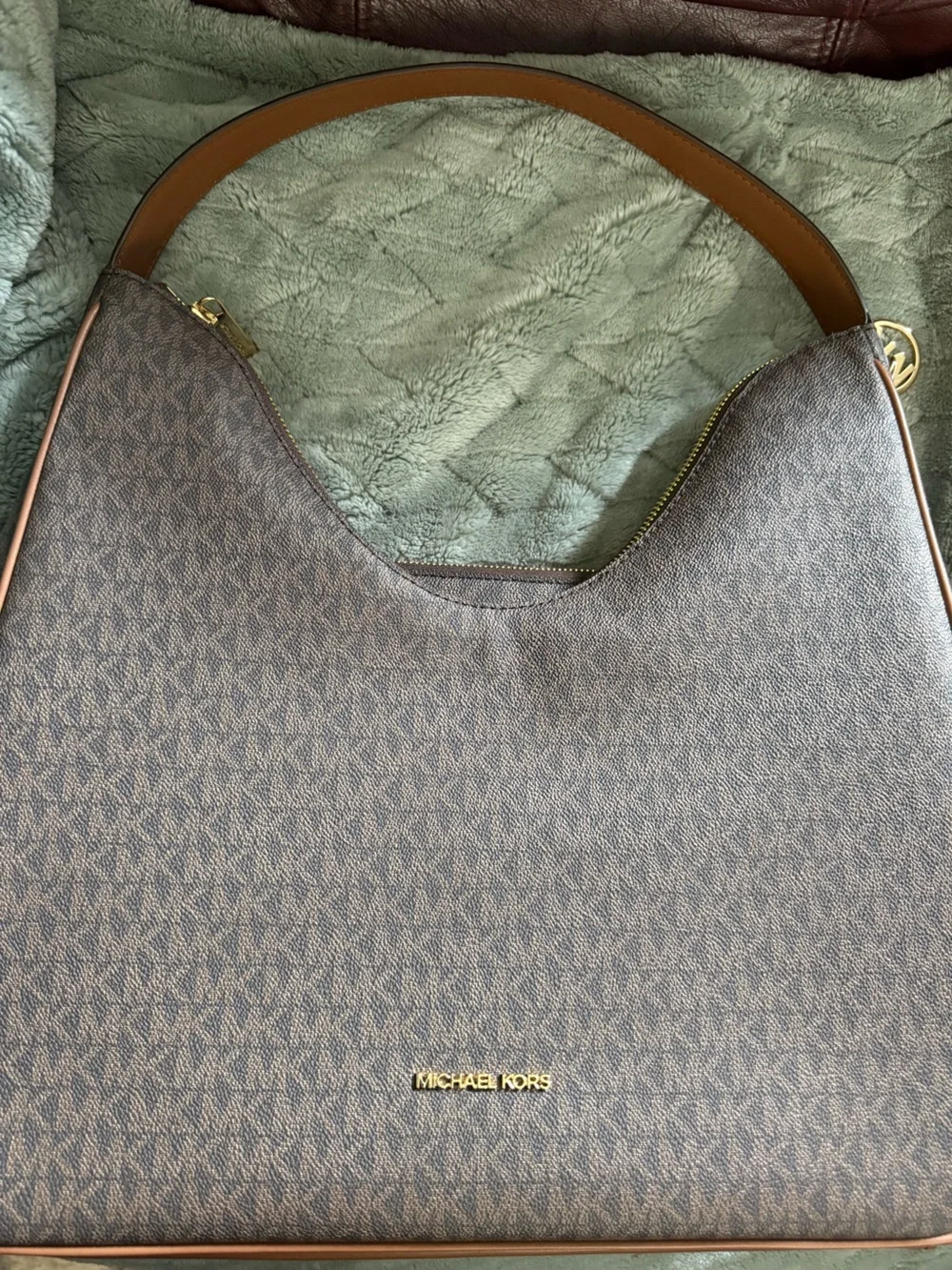 Michael Kors  Brown Signature Logo Hobo Bag with Wallet